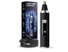 Rechargeable Waterproof Nose Hair Trimmer for Nose, Ear, Eyebrow, USB, Black