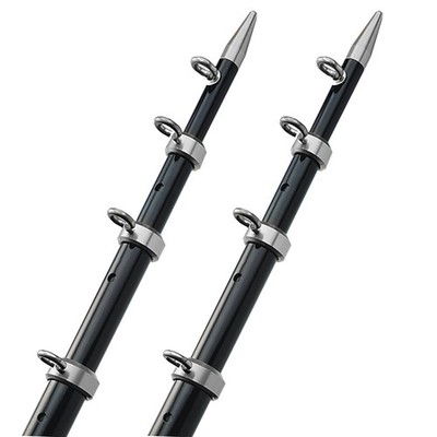 Taco Marine 8693684 15' Telescopic Outrigger Poles Black/Silver