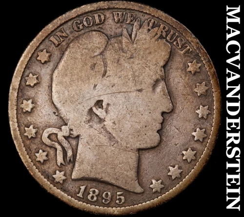 1895 Barber Half Dollar- Silver- Scarce Better Date No Reserve #J874