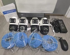 Hiseeu 8 Port, 16 Expandable  POE Camera System, With Four Double Cameras