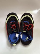 Wonder Nation Boys Girls Water Pool Shoes Size 7- 8 Black Red Mesh Toddler