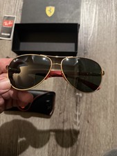 NEW IN BOX RAY BAN SCUDERIA FERRARI Red Frame Polarized Grey Italy Made SOLD OUT
