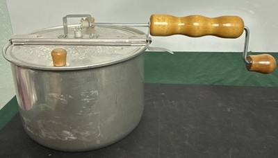 High Temperature Theater II Popcorn Popper Aluminum Stovetop Pot Hand Crank