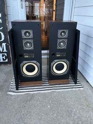 Pair Vintage Fisher STV-720 3-Way Wood Floor Speakers | eBay