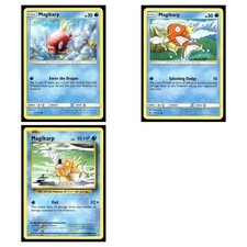 3 Card Pokemon TCG Collection - Magikarp Team Up, Burning Shadows, Evolutions MP