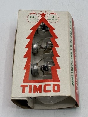 Vintage Timco C-7½ Christmas Flasher Lamps 4 Bulbs Box Korea Candelabra