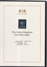 GB 2d blue Sg5 in Harrington & Byrne folder + Cert - used (2)