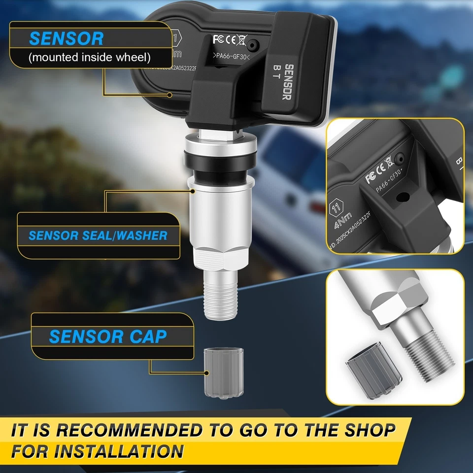 4Pcs TPMS Tire Pressure Monitoring Sensor 315MHz&433MHz for HONDA - Image 3 of 4