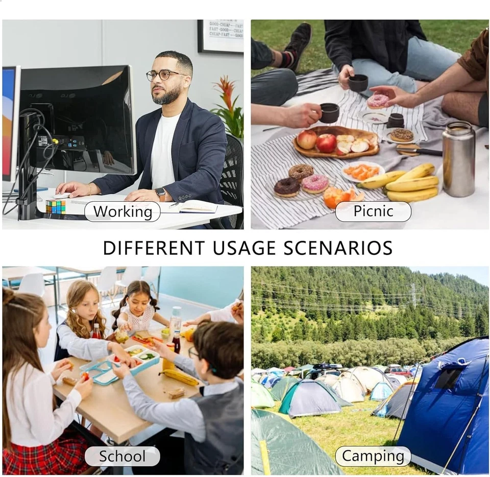 Изолированный ланч-бокс для работы школы мужчин женщин детей кулер горячий холод герметичный - Изображение 4 из 4