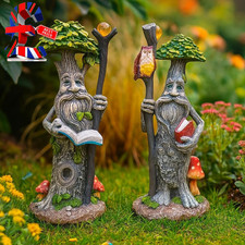 Set of Two Ent Garden Ornaments Outdoor Decorations Weatherproof Garden Sculptur