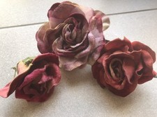 Faux Velvet Rose Heads Flowers As Is Craft Sewing Dolls Decorate