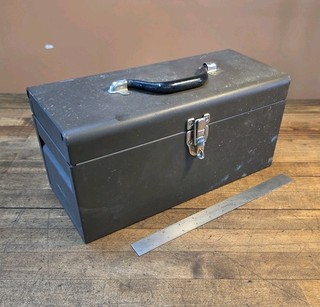GORGEOUS Vintage 15" Machinist Steel Tool Box & Chest Tray☆USA
