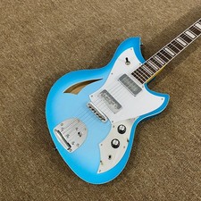 Daphne Blue Burst Custom Offset Semi-Hollow Electric Guitar Block InlayHot sale