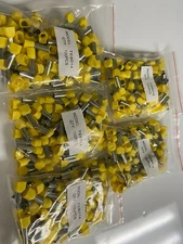 (500) Twin Ferrules 14mm 10awg  2X10Awg Double entry bootlace insulated 