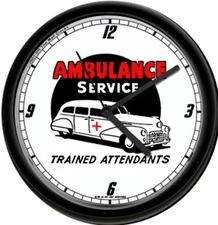 Retro Vintage Paramedic Ambulance Service EMS Emergency Attendants Wall Clock