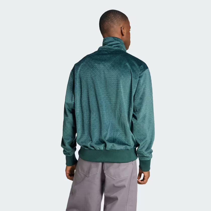 adidas Originals Monogram Plush Velour Track Top Jacket IZ2546 | eBay