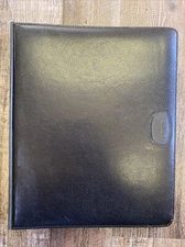 Day-Timer Organizer Planner Binder Black Leather Snap Close 12x9 Insert Pockets