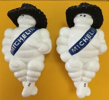 2 x 8"  michelin doll bibendum man advertise blue mascot tire with hat & light