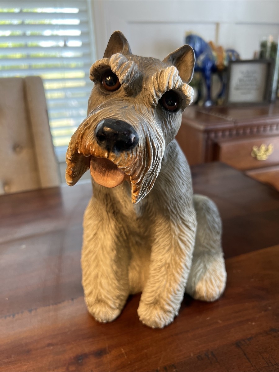 Vintage 1986 Schnauzer Dog Statue Large Figure! HTF Universal