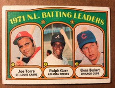 Click to enlarge 1971 N.L. Batting Leaders (Joe Torre / Ralph Garr / Glenn Beckert)
