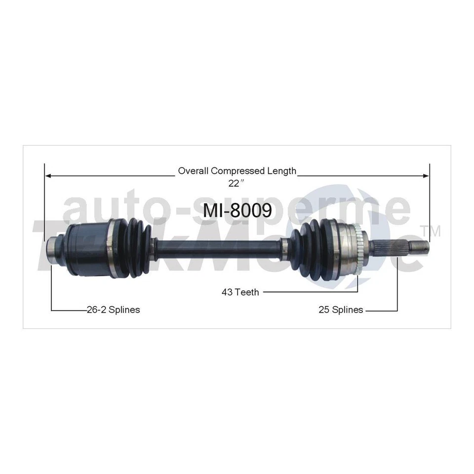 For Mitsubishi Expo 1992-1995 AWD Front Set CV Axle Shaft TrakMotive 2PCS — 第 4/4 张图片