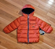 NEW iXtreme Little Boy Fleece-lined Winter Puffer Coat, Orange sz 4