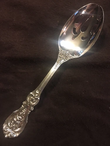 Reed & Barton Francis 1st Solid Sterling Silver Slotted Serving Spoon - Old Mark