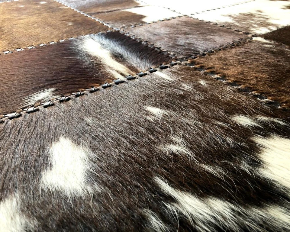 New Handmade Genuine Cowhide PatchWork Rugs Cow hide Carpet Living room Area Rug - Image 2 of 4