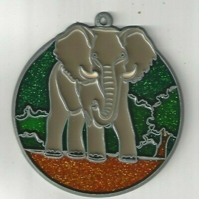 Elephant Suncatcher or Ornament w/Suction cup (New Old Stock) 