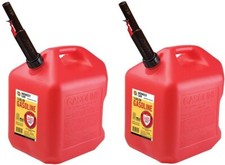 Midwest Can Co 5610 5 Gallon Gas Cans w Flameshield Shut Off Spout - 2 Pack