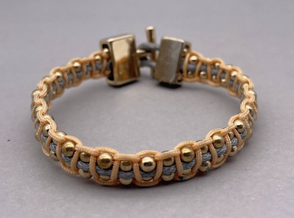 Pulsera Vivi Love Moda Cuentas Tono Dorado Cierre Palanca 7 Pulgadas Foto 4 de 4