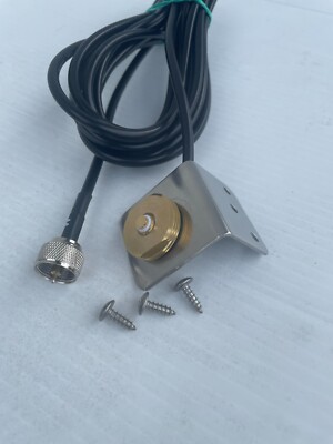 NMO STAINLESS STEEL L BRACKET FENDER MOUNT WITH PL259 MADE IN USA