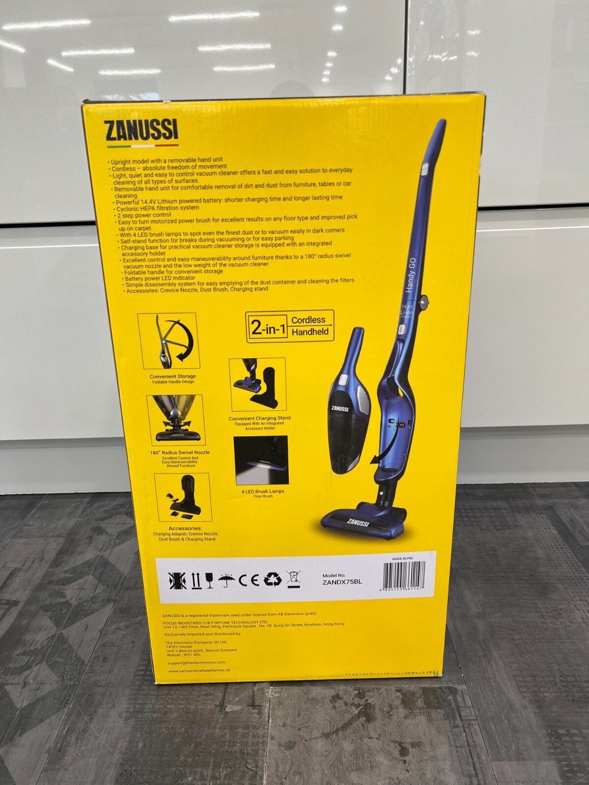 Zanussi ZANDX75BL 2in1 Rechargeable Cordless Vacuum Blue eBay