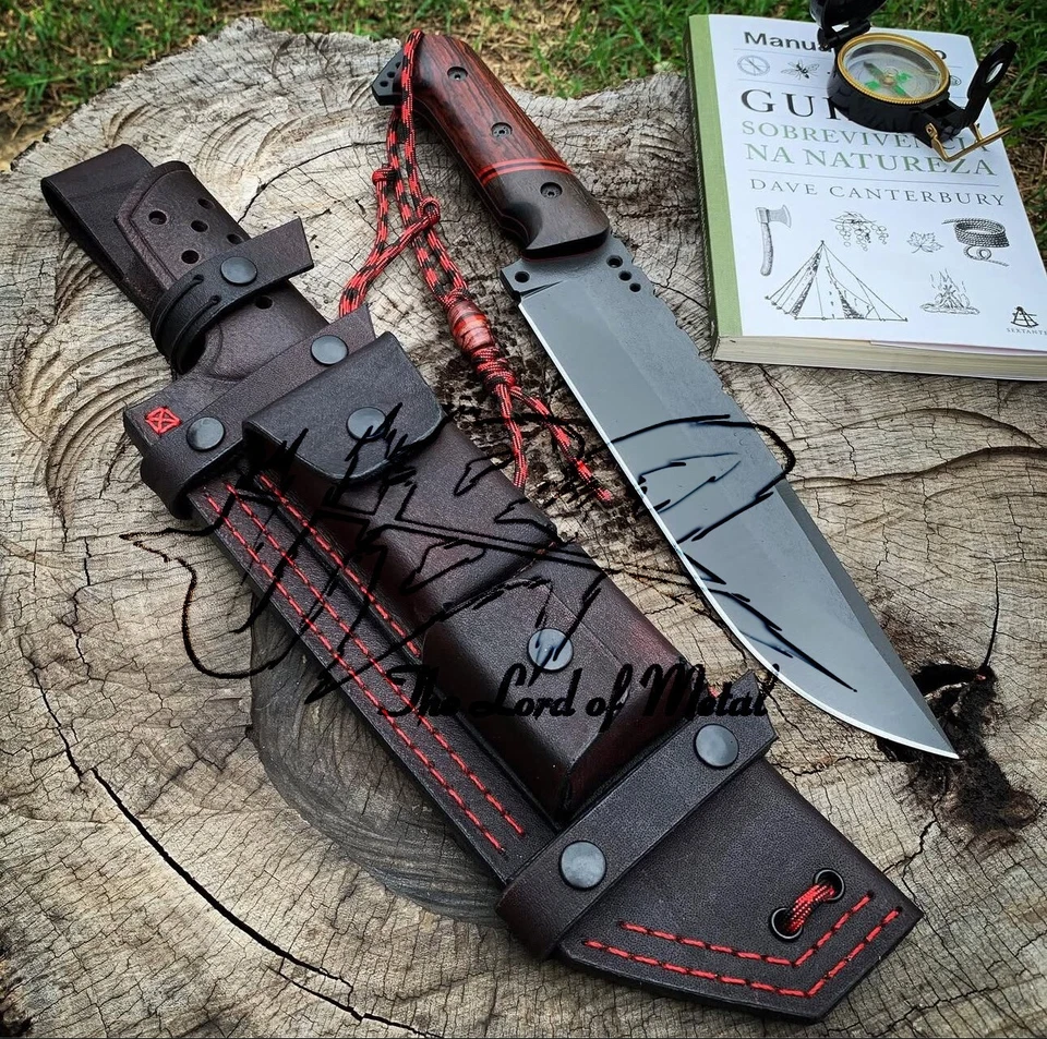 ОХОТНИЧИЙ НОЖ-БОУИ UBR РУЧНОЙ РАБОТЫ ИЗ ВЫСОКОУГЛЕРОДИСТОЙ СТАЛИ С ДЕРЕВЯННОЙ РУЧКОЙ - Изображение 3 из 4