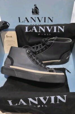 RAR NEU - LANVIN Kalbsleder High Top Navy Turnschuhe Stiefel HARRODS UK5 - Neu mit Karton