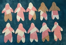 10 ANTIQUE VINTAGE CUTTER QUILT Primitive Gingerbread Men! Scrapbooking!