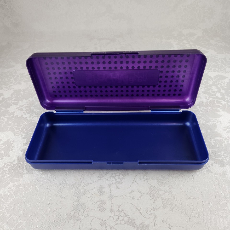 Spacemaker Long Pencil Case 13” Ruler Storage Box Art Craft Purple Blue ...
