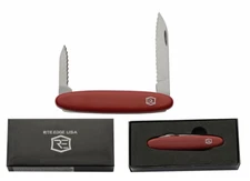 Swiss Type Gentleman's Excelsior Serrated Blade Pocket Knife - Red - NEW