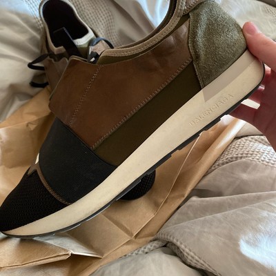 khaki balenciaga runners