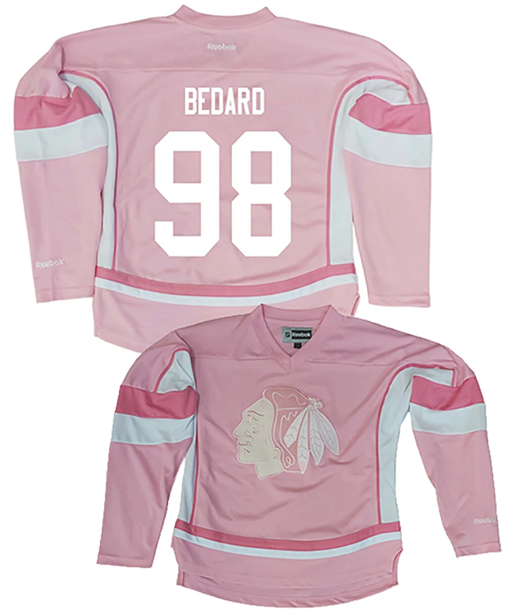 NHL Blackhawks 98 Connor Bedard White Adidas Men Jersey