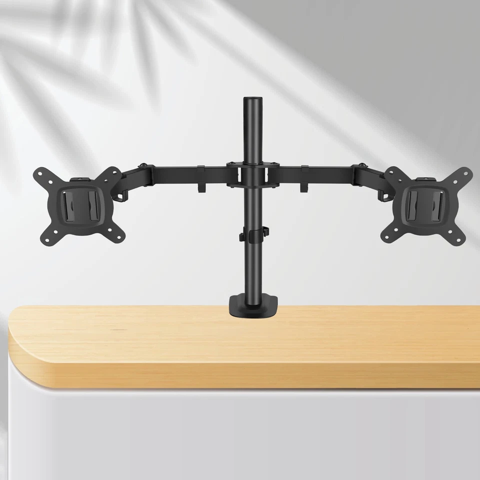 2 Fach Monitorhalterung Monitor Bildschirm Doppel Halter Ständer Tischhalterung - Bild 3 von 4
