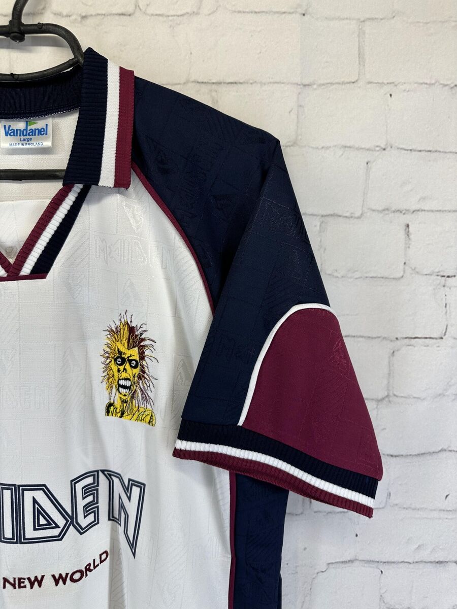 WEST HAM X IRON MAIDEN 1999 VINTAGE RETRO FOOTBALL SHIRT WEST HAM X IRON MAIDEN 1999 VINTAGE RETRO FOOTBALL SHIRT