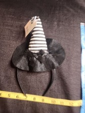 Halloween Witch Hat Headband One Size Fits Most Costume Black  White T63 