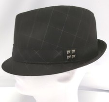 Fedora Black With Blue And Red Check Design SizeS/M