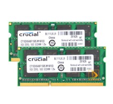 Crucial 16GB 2X 8GB Notebook Memory Upgrade PC3L-12800S SODIMM RAM DDR3L 1600Mhz