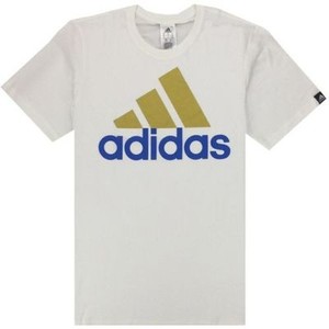 Da Uomo Adidas T-shirt Ragazzi delle prestazioni Oro/Blu Logo T-shirt bianca-taglie S, XL | eBay