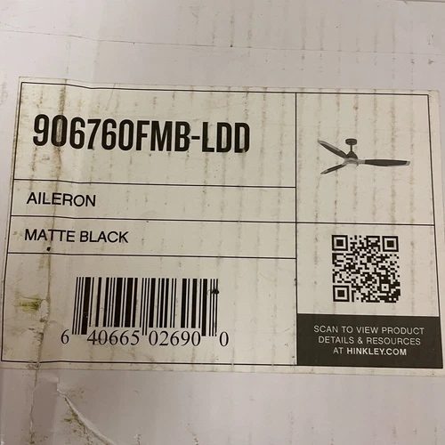 Hinkley Lighting Aileron 60" 3-Blade Indoor LED Ceiling Fan Matte Black - Picture 10 of 11