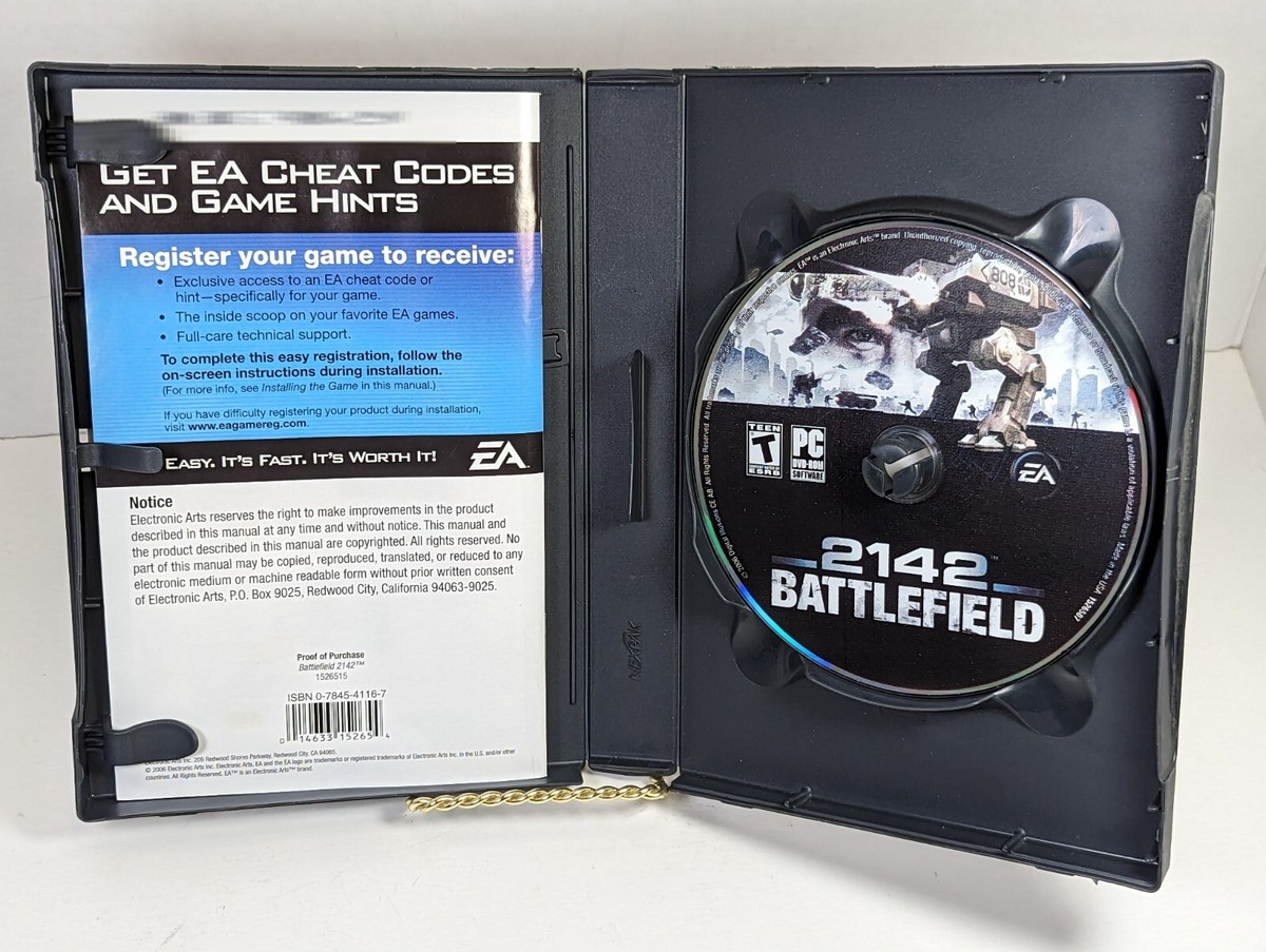 EA Battlefield 2142 PC DVD CDROM w/ Case & Manual - 2006 EA Battlefield 2142 PC DVD CDROM w/ Case & Manual - 2006