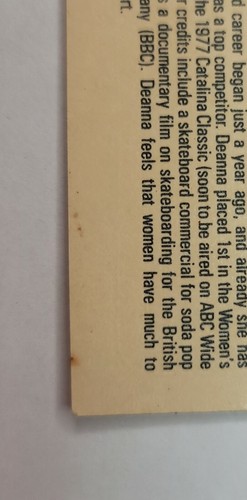 Vintage 1978 Deanna Calkins Donruss Skateboard Trading Card #19 "Street Serpent" - Picture 7 of 12