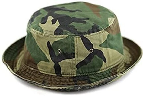 Girl's Hat Cotton Foldable Bucket Beach Sun Hat with Adjustable Elastic CA